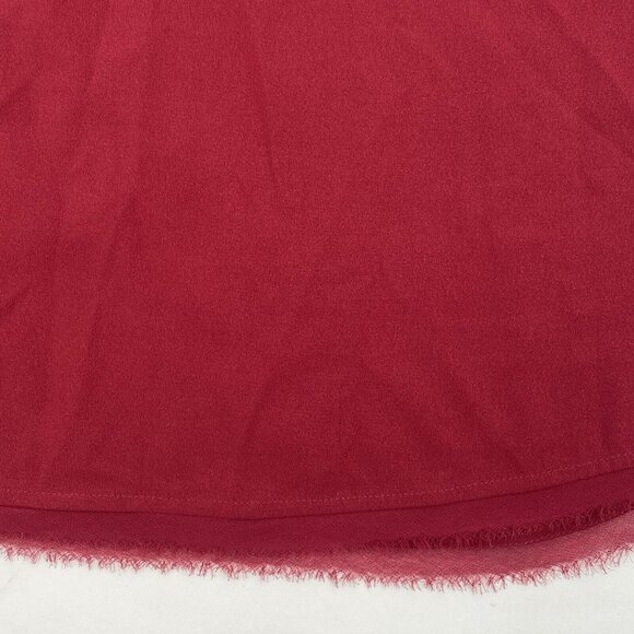 Chelsea28 Size M Sleeveless Gauze Raw Edge Maroon Burgundy Blouse - Picture 8 of 8